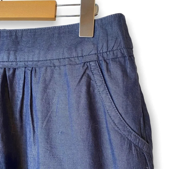 J. Crew Factory Blue Pleated Skirt with  Pockets 6 - Picture 4 of 8